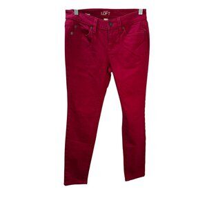 Ann Taylor Loft Womens Modern‎ Skinny Pants 2P Red Denim